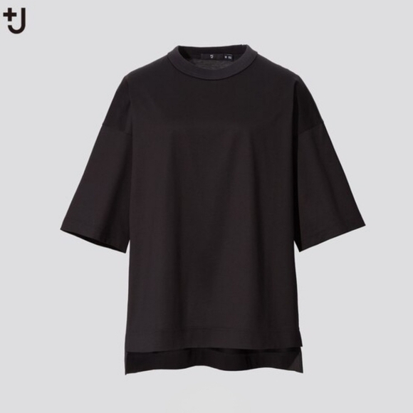 Uniqlo +J Supima Cotton Oversized Half Sleeve T-Shirt Black M - Picture 7 of 7